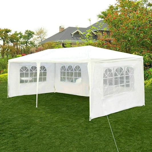 Tangkula Outdoor 10 x 20 Feet Canopy Tent, Party Wedding Tent with Removable Walls, Portable Canopy Shelter Gazebo Pavilion for Event, Backyard, White Tent w/Carry Bag (4 Sidewalls)