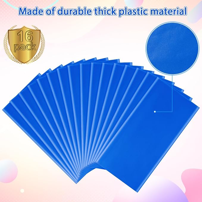 16 Pack Blue Plastic Tablecloth for Rectangle Tables, Premium Decorative Royal Blue Disposable Table Cloths for Parties, Rectangle Party Table Cover for Birthday, Wedding, Anniversary, 54 x 108 Inch - Image 4