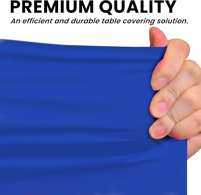 LEMON + Co. Blue Premium Plastic Tablecloth Roll - 54" x100' for Parties with Cutter Box - Cut to Size Rectangle & Round Disposable Tablecloth Plastic Table Cover - Image 6