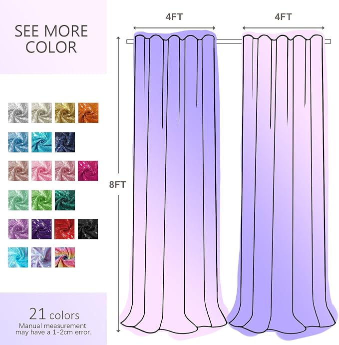 Hahuho Navy Sequin Backdrop Curtain, 2PCS 4FTx8FT Glitter Backdrop Curtain for Parties, Christmas, Wedding, Party Decoration（2 Panels, 4FT x 8FT, Navy - Image 5