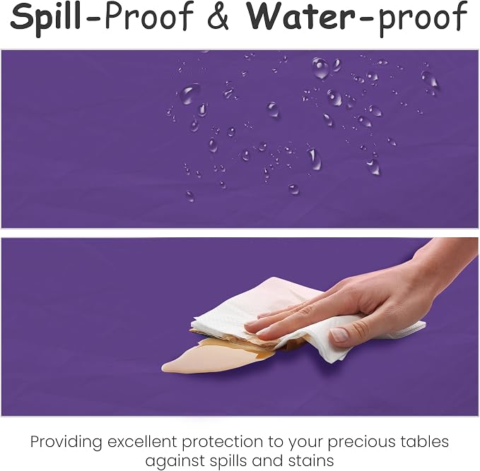 14 Pack Premium Purple Plastic Tablecloth - 54 x 108 in. Disposable Rectangle Plastic Table Cloth - Decorative Rectangle Table Cover Smooth Tablecloth - Disposable Tablecloths For Parties, Weddings - Image 4