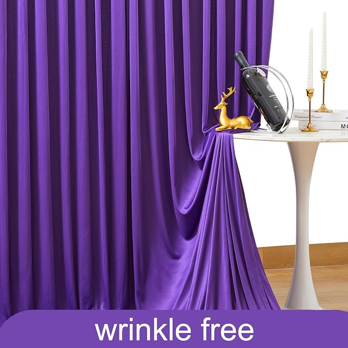 Purple Backdrop Curtain for Parties Wedding Wrinkle Free Purple Photo Curtains Backdrop Drapes Fabric Decoration for Birthday Party Photography 5ft x 8ft,2 Panels - Image 6