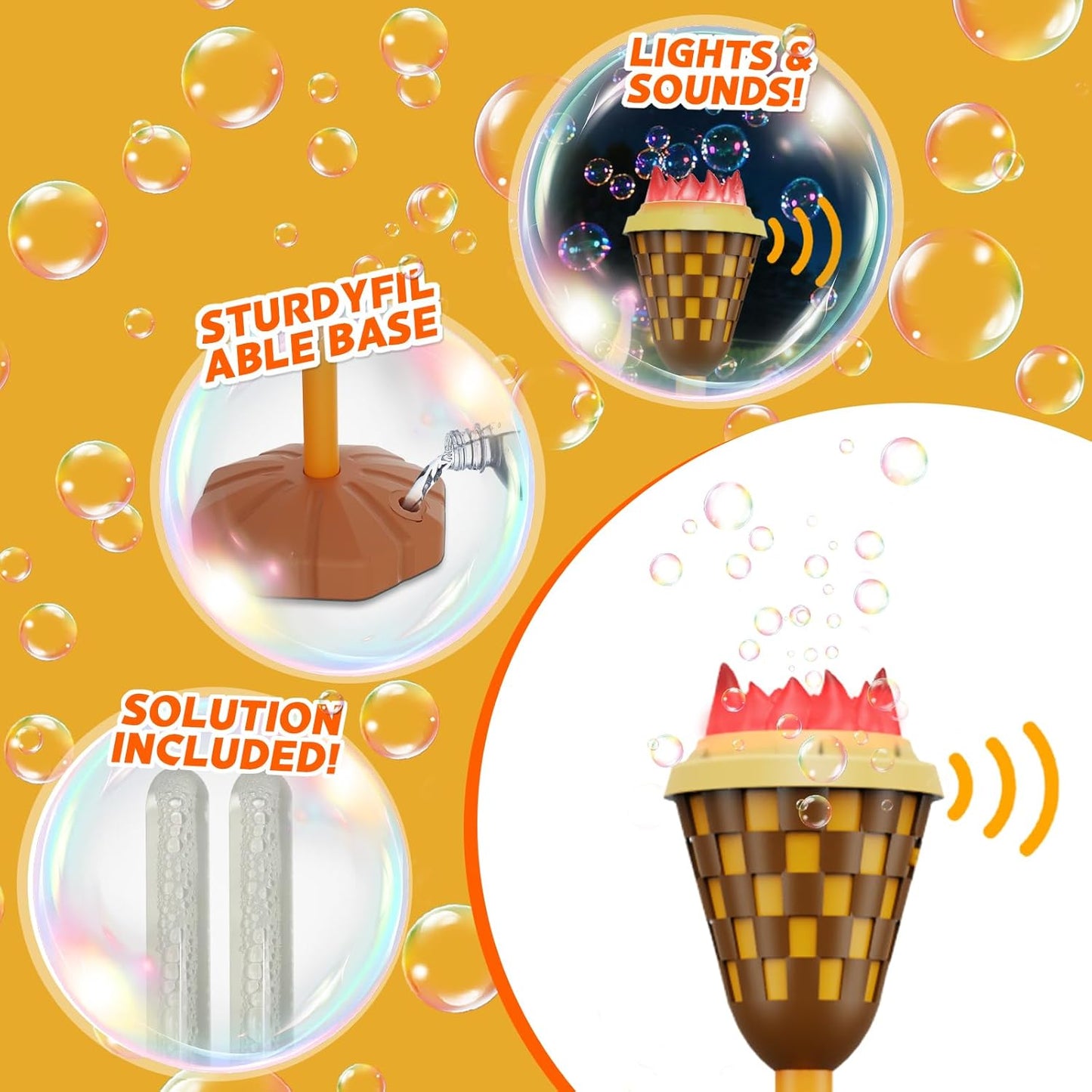 Bubble Machine for Kids, Garden Lamp Bubble Toy with Colorful Lighting and Music for Toddlers, Rechargable Bubbles Blower Maker Outdoor Toys for Wedding Birthday Christmas Party