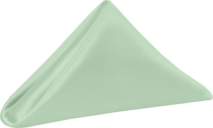 Ultimate Textile 17x17-Inch Square Satin Cloth Napkins, Sage, Set of 12 by UltimateTextile