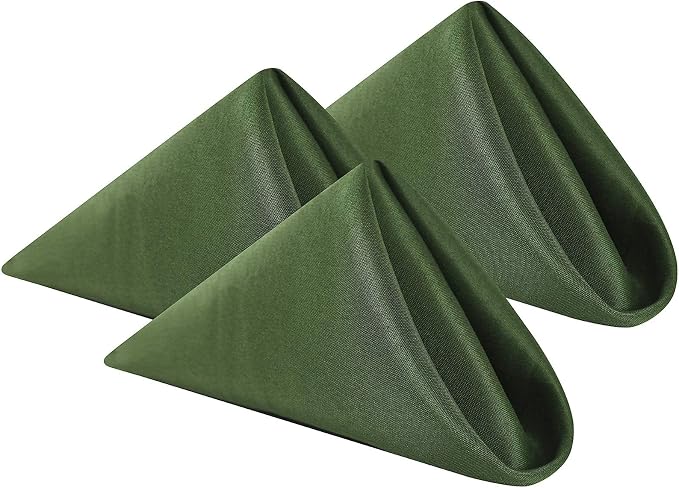 Cloth Napkins 20x20 inch Washable Polyester Dinner Napkins Soft Table Napkins for Wedding Party Dining Banquet(Willow,50PCS) by Cupuamon