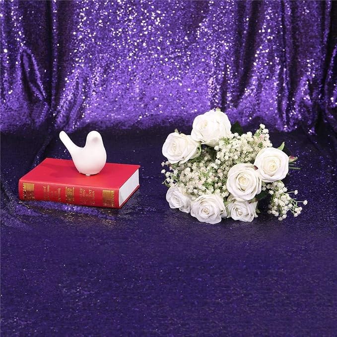 Eternal Beauty Purple 3mm Sequin Backdrop 20x10 Ft for Wedding - Image 8