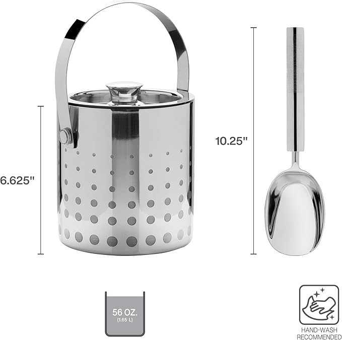 Mikasa Cheers Stainless Steel Ice Bucket and Scoop