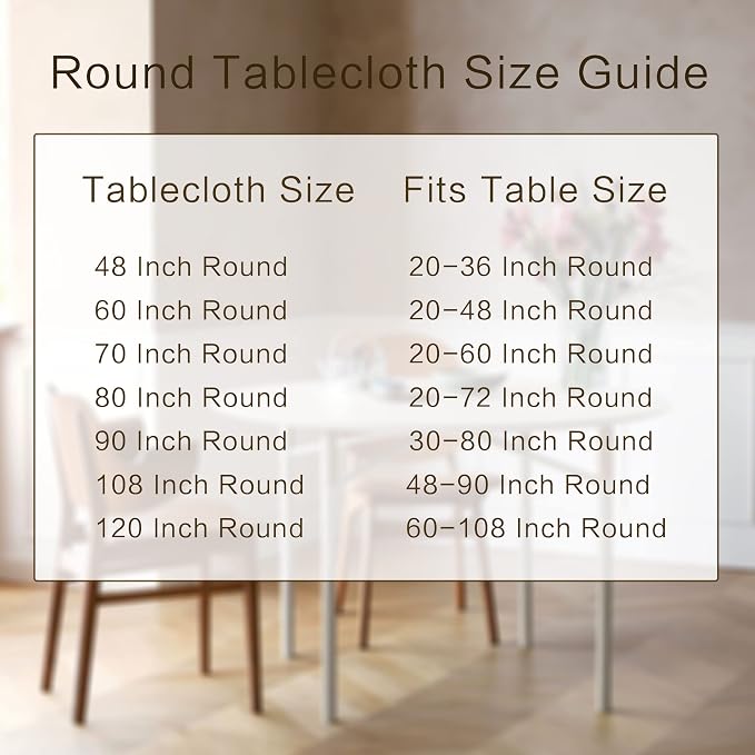 sancua Grey Tablecloth 60 Inch Diameter for 20-48 Inch Tables - Image 7