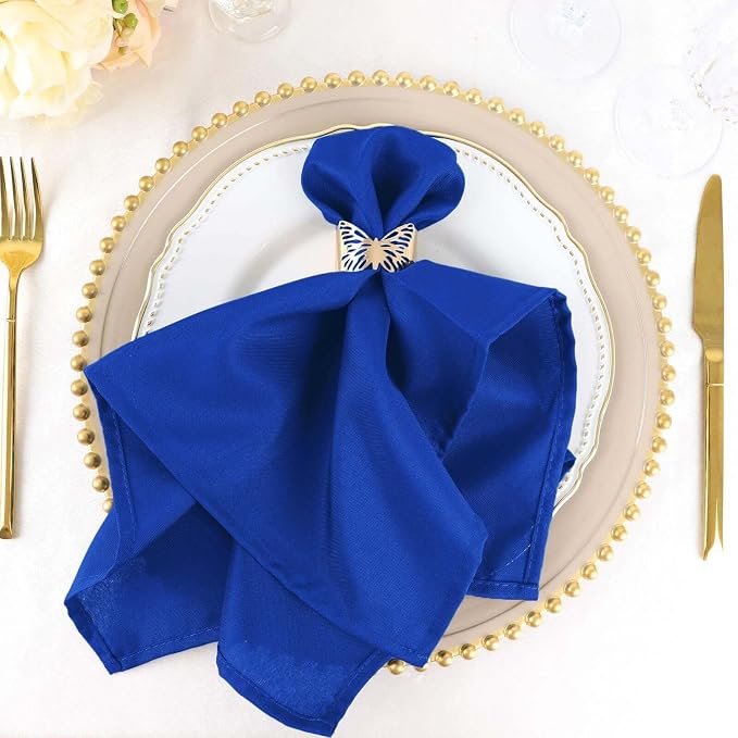 Tableclothsfactory Premium 100 Pack | Royal Blue Seamless Cloth Dinner Napkins, Reusable Linen | 20"x20" for Party & Decorations - Image 5