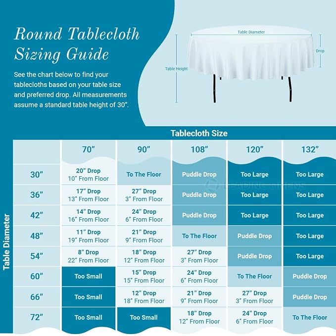 Sparkles Make It Special 5 pcs White 132 Inch Round Polyester Tablecloth | Elegant polyester table covers, perfect for weddings, receptions, dinners, & parties. Stain & wrinkle-resistant. - Image 5