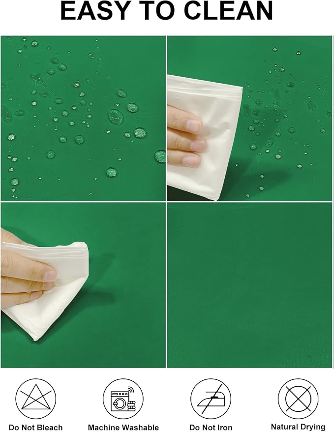 Fokitut 2 Pack Waterproof Round Tablecloth, 70 Inch, Stain Resistant and Wrinkle Polyester Table Cloth, Fabric Table Cover for Kitchen Dining, Wedding, Party, Holiday Dinner-Emerald - Image 2
