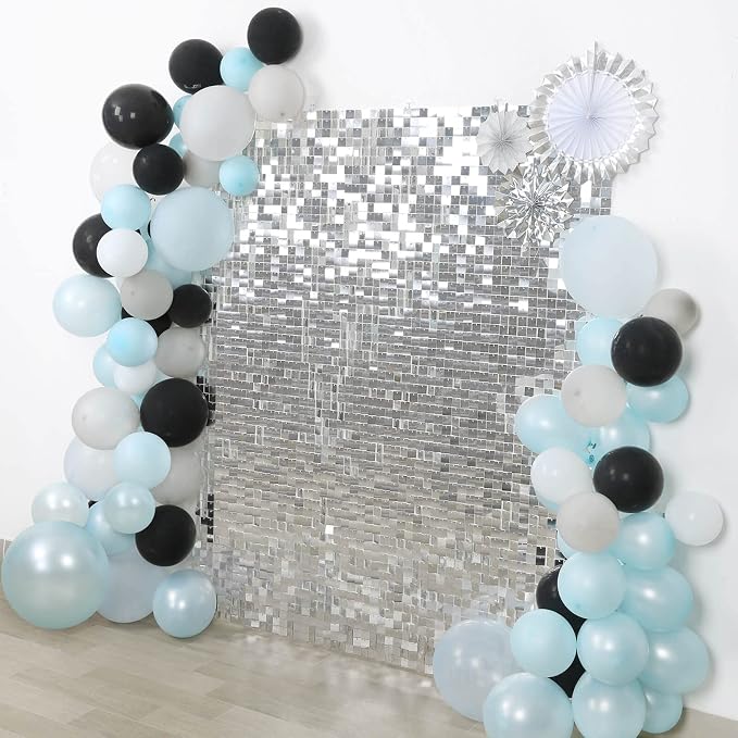 Silver Shimmer Wall Backdrop Sequin Mirror Backdrop Parties Disco Wedding - Image 2