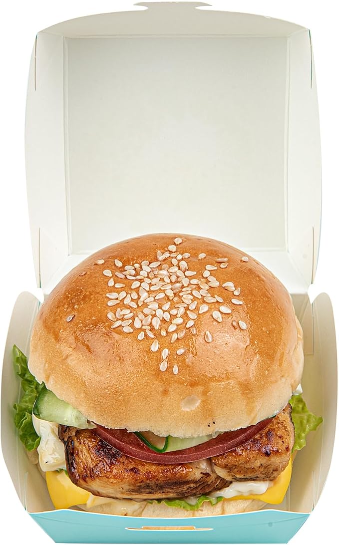 Restaurantware Turquoise Paper Mini Burger Box, 2.8 x 2 In, 100 Pack - Image 10