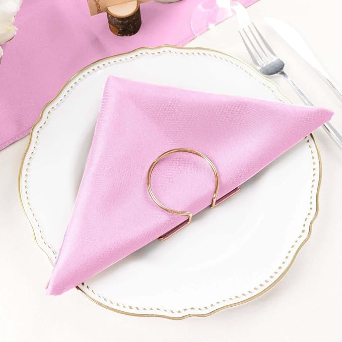 Efavormart Premium Cloth Napkins Set of 50, 20x20 Inch Pink Seamless Dinner Napkins, Washable Linen Table Napkin Cloth with Hemmed Edges for Weddings, Party and Banquet - Image 2