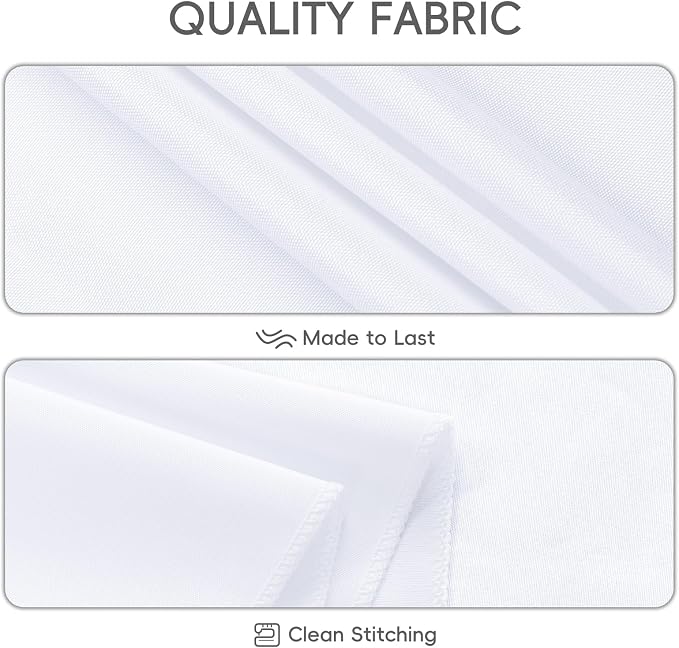 12 Pack White Rectangle Table Cloth 60 x 102 Inch For 6 Foot Tables | Wrinkle Resistant Tablecloth, Washable Polyester Fabric, Rectangular Tablecloth for Wedding Party Banquet Buffet - Image 4