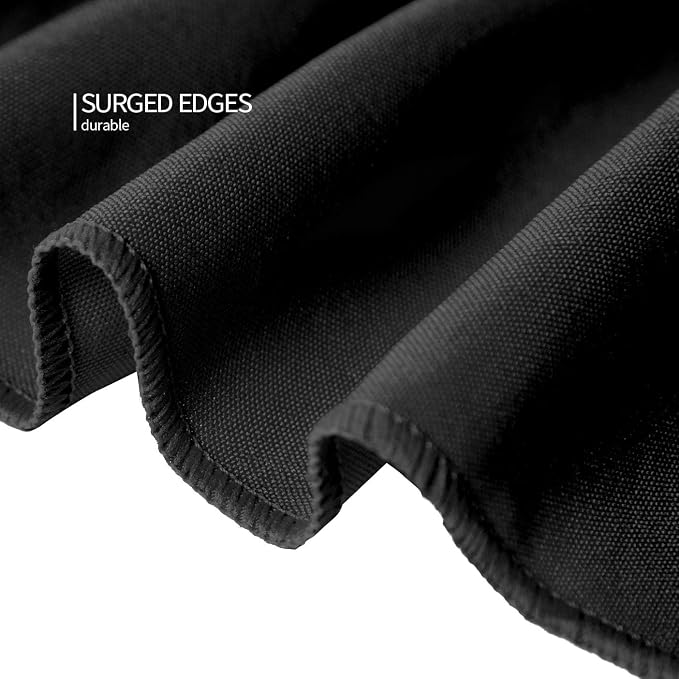 Surmente 5 Pack Black Table Cloths for 6 Foot Rectangle Tables, 30x72 Inch | Fitted Table Cover Protector, Wrinkle Free, Washable Polyester Fabric, 6ft Table Cloth For Trade Show, Display, Wedding - Image 2