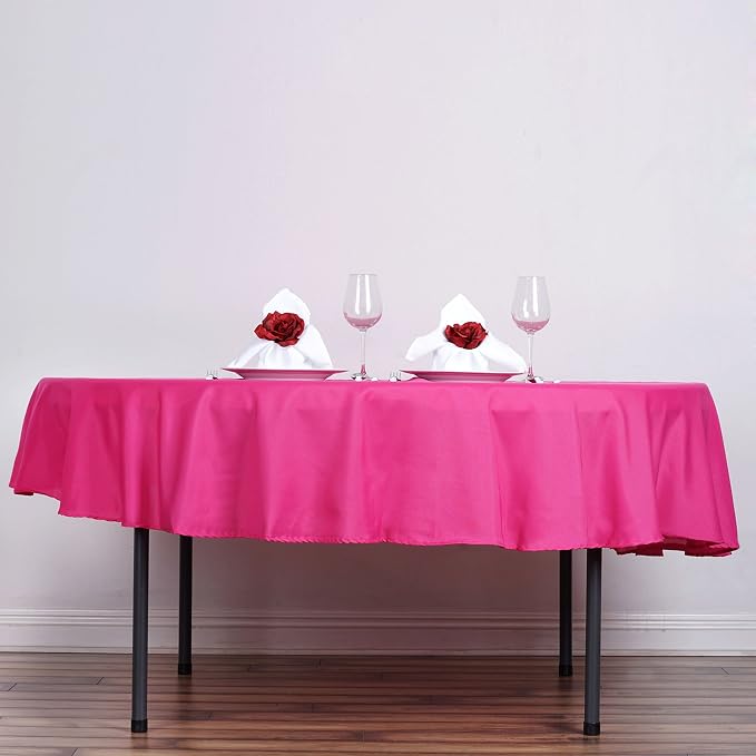 Balsa Circle 6 pcs 90 inch Fuchsia Round Washable Polyester Easy-Care Tablecloth for Indoor and Outdoor Bridal Shower Wedding Table Buffet Table Parties Kitchen Dining - Image 6