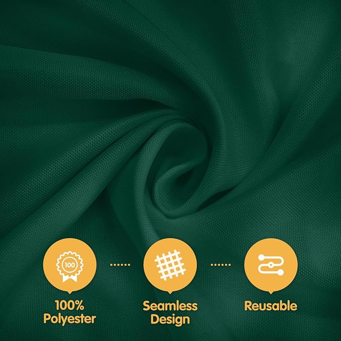 BRILLMAX 4 Pack Hunter Green Round Tablecloths 108 Inch for 48" Tables | 150 GSM Polyester Fabric, Floor Length Drop, Water, Stain & Wrinkle Resistant Cloth Cover for Wedding Reception Banquet Party - Image 2