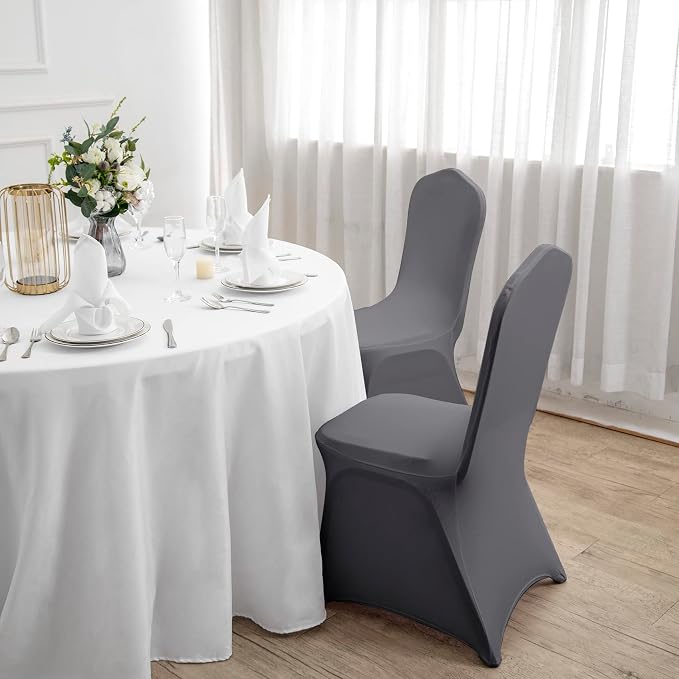 Spandex Chair Cover,25PCS,Chair Covers,Living Room Chair Covers,Removable Chair Cover Washable Protector Stretch Cover for Party, Banquet,Wedding Event,Hotel(Gray) - Image 7