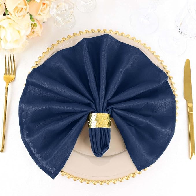 Tableclothsfactory Premium 100 Pack | Navy Blue Seamless Cloth Dinner Napkins, Reusable Linen | 20"x20" for Party & Decorations by TABLECLOTHSFACTORY