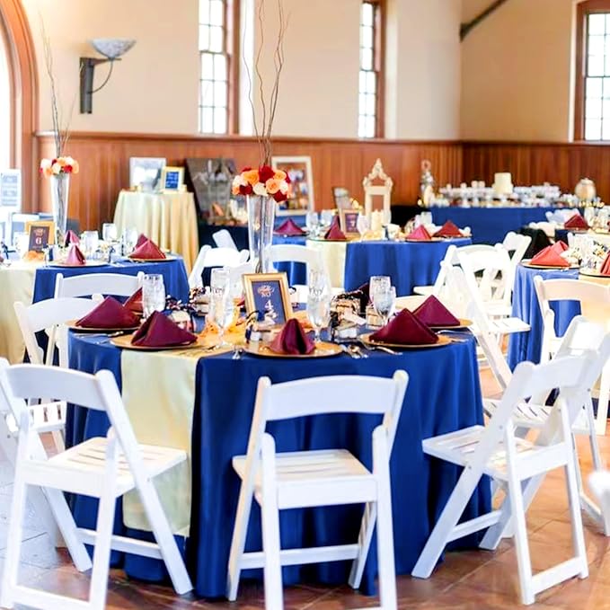 Pesonlook 12 Pack Royal Blue Round Tablecloth 90 Inch Circular Tablecloth | Reusable Washable Polyester Fabric Round Table Cover Royal Blue Tablecloth for Wedding/Party/Banquet - Image 7