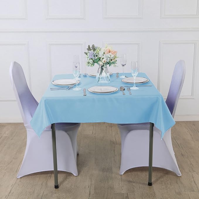 Cupuamon Square Tablecloth 52x52 inch Washable Polyester Fabric Table Cloth for Wedding Party Dining Banquet Decoration（52x52,Blue Mist） - Image 6