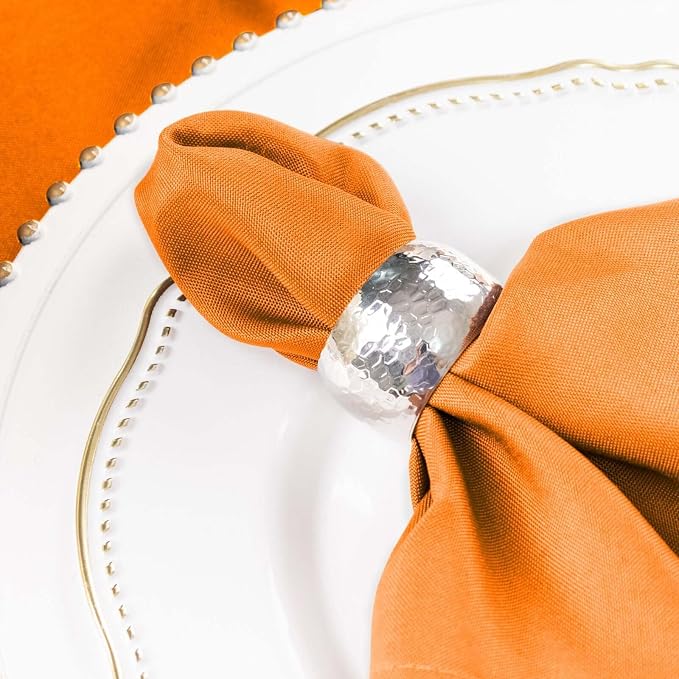 Efavormart Premium Cloth Napkins Set of 10, 17x17 Inch Orange Seamless Dinner Napkins, Washable Linen Table Napkin Cloth with Hemmed Edges for Weddings, Party and Banquet - Image 9