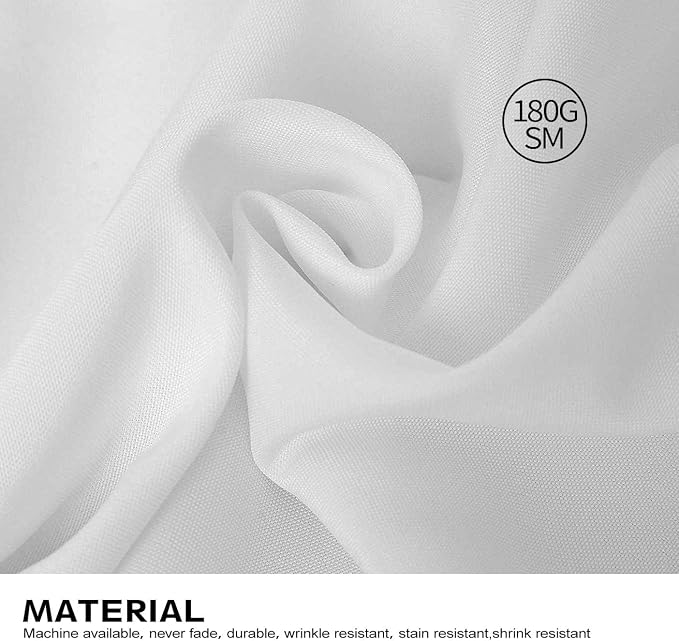 Surmente 5 Pack 90x132 Inch White Tablecloth for 6-8 Foot Rectangle Tables | Dining Table Cover Protector, Wrinkle Free, Washable Polyester Fabric, 6ft Table Cloth for Wedding, Banquet, Restaurant - Image 4