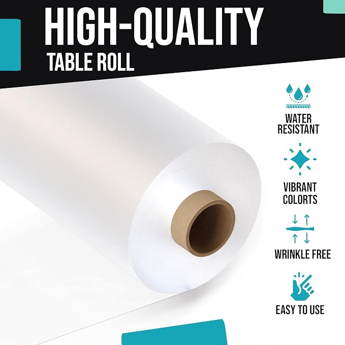 Exquisite Clear Plastic Table Cover Roll 40'' X 100 Ft - Premium Quality Clear Disposable Plastic Tablecloth Roll for Weddings Restaurants Buffet Tables Craft Room - Spill Resistant - Image 3