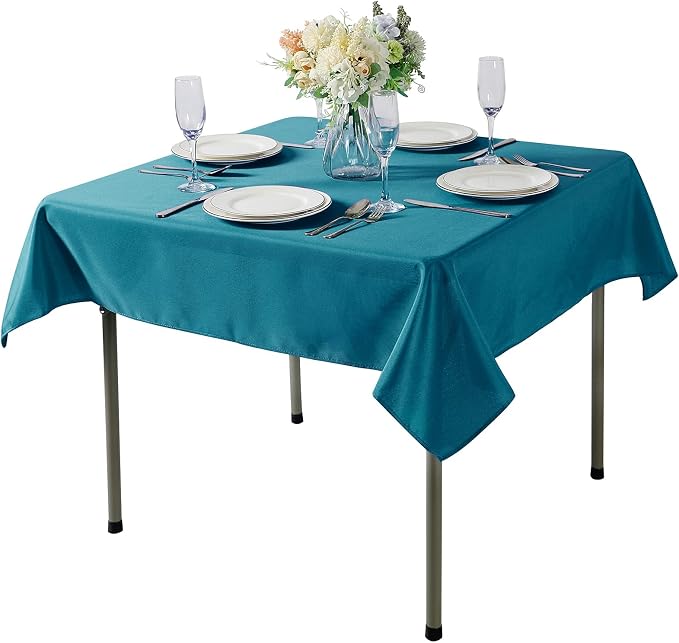 Cupuamon Square Tablecloth 70x70 inch Washable Polyester Fabric Table Cloth for Wedding Party Dining Banquet Decoration（70x70,Caribbean Blue） by Cupuamon