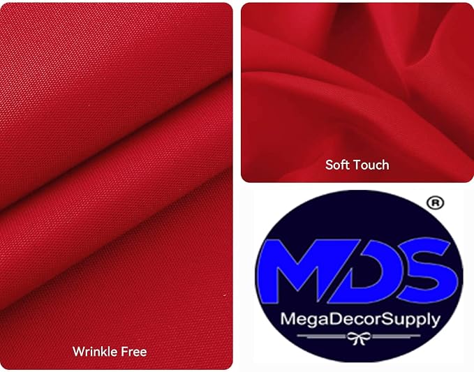MDS Pack of 5 Rectangle Tablecloth 60 x 126 Inch Polyester Wrinkle Resistant Washable Polyester Table Cloth for Kitchen Dining Buffet Parties, Picnic, Events, Weddings and Restaurants - Red - Image 4