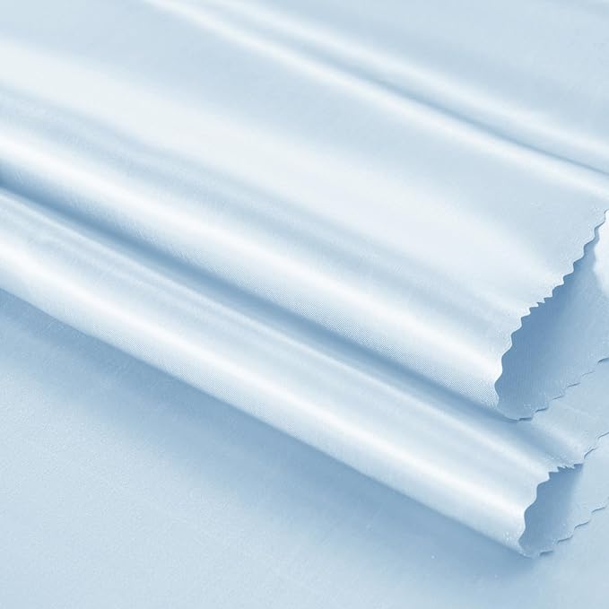 Horbaunal 2 Pack Light Blue Satin Tablecloth 60 x 102 Inches Rectangle Satin Table Cover Bright Silky TableCloths Smooth Table Decoration for Wedding Party Banquet