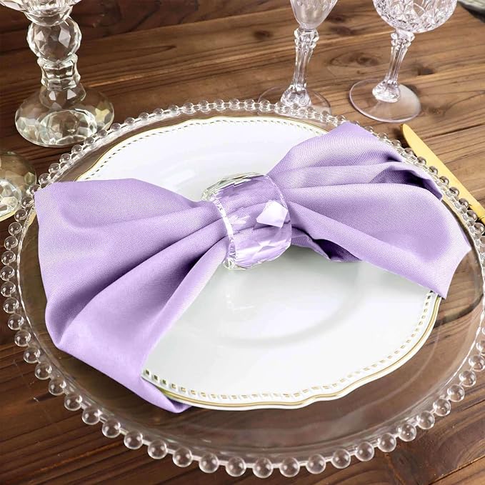 Efavormart Premium Cloth Napkins Set of 10, 17x17 Inch Lavender Seamless Dinner Napkins, Washable Linen Table Napkin Cloth with Hemmed Edges for Weddings, Party and Banquet - Image 6