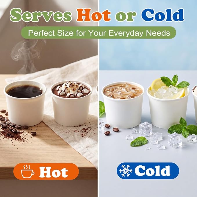 Honeydak 600 Pack 150 ml/ 5 oz Ice Cream Cups for Party Small Ice Cream Cups Disposable Treat Paper Dessert Snacks Sundae Container Wedding Birthday Party Supplies - Image 4