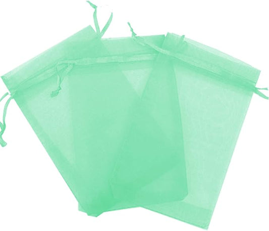 500 Mint Green 4x6 Sheer Drawstring Organza Pouches - Jewelry, Wedding, Party Favor & Candy Bags [Kyezi Design and Craft] by Kyezi+Design+and+Craft