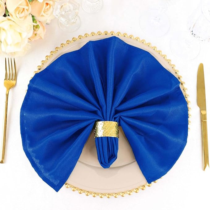Tableclothsfactory Premium 100 Pack | Royal Blue Seamless Cloth Dinner Napkins, Reusable Linen | 20"x20" for Party & Decorations by TABLECLOTHSFACTORY