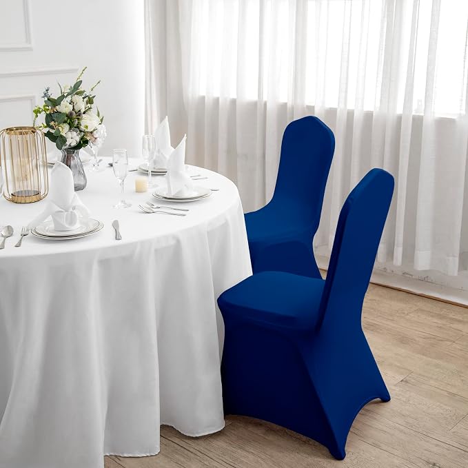 Spandex Chair Covers, 25PCS, Removable Washable Protector for Living Room, Party, Banquet, Wedding, Hotel (Classic Blue) - Image 7