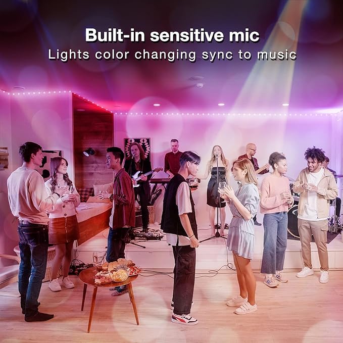 DAYBETTER Led Strip Lights 300 ft Ultra Long Smart Light Strips with App Voice Control Remote, 2835 RGB Music Sync Color Changing Lights for Bedroom, Kitchen, Party,Home Decoration