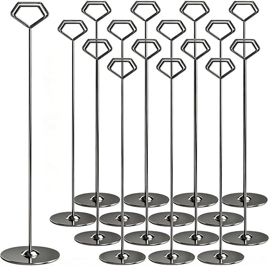 16 Pack 12 Inch Table Number Holders, Black Diamond Place Card Holders | Steel Table Card Stands for Weddings, Birthdays, Photos, Food Signs, Memo Notes, Restaurants by ERYTLLY