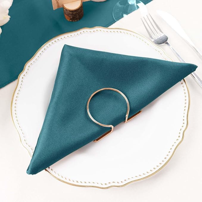 Efavormart Premium Cloth Napkins Set of 10, 20x20 Inch Peacock Teal Green Seamless Dinner Napkins, Washable Linen Table Napkin Cloth with Hemmed Edges for Weddings, Party and Banquet - Image 7