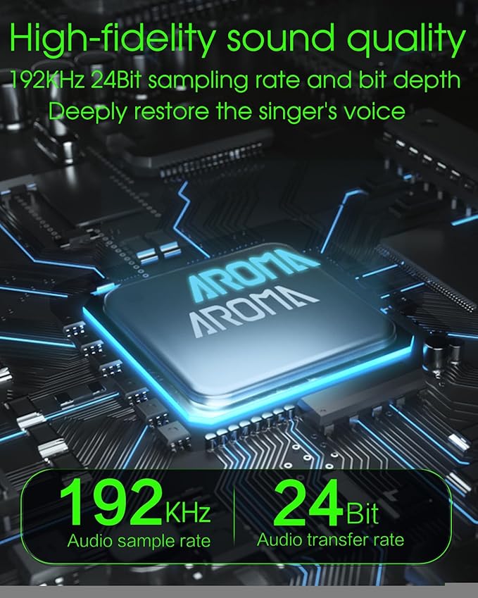 Aroma Wireless XLR Transmitter and Receiver, Professional UHF Wireless Microphone System for Stable Transmission, 7-Channel, 130ft Range, Mic Adapter for Dynamic Mic/Audio Mixer/PA/Church, ARC2