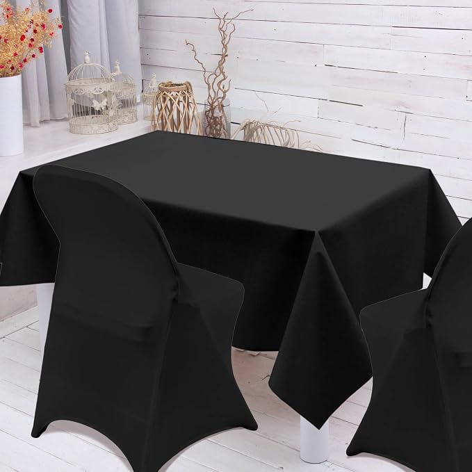 Black Folding Chair Covers 1PCS Spandex Stretch Slipcovers | Universal Fitted Chair Cover Protector,Stretch Chair Covers for Wedding,Party, Banquet, Holidays, Celebration - Image 3
