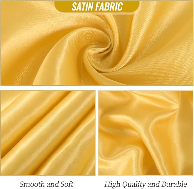 YMHPRIDE 60 PCS Gold Satin Chair Sashes,Ties Bows Designed Chair Sashes for Wedding Party Baby Shower Banquet Restaurant Hotel Folding Chairs Decoration(Gold,7x78 inch) - Image 5