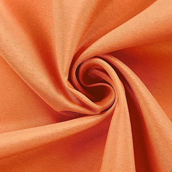 6 pcs 132 inch Orange Round Polyester Tablecloths Fabric Table Cover Linens | 132" Washable Fabric Table Cloth Covers for Party Wedding Reception Buffet Events Catering Dining Kitchen Dining - Image 5
