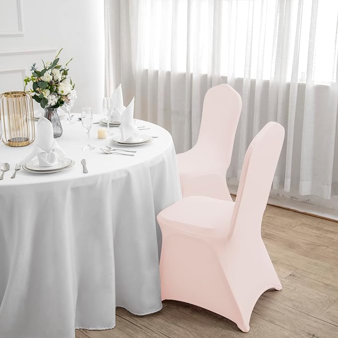 Spandex Chair Covers, 12PCS, Removable Washable Protector Stretch Covers for Living Room, Party, Banquet, Wedding Event, Hotel (Blush Pink) - Image 7