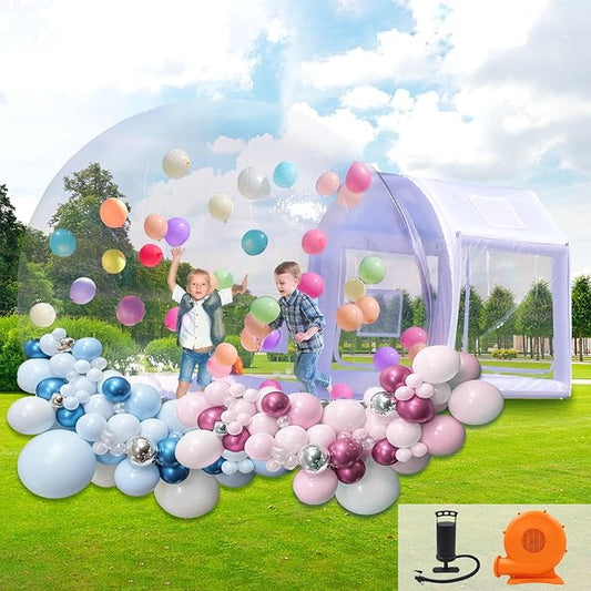10FT Clear PVC Inflatable Bubble House Dome Tent with Tunnel - Bubble House Dome Inflatable, Ideal for Fun Events and Parties, Durable Inflatable Bubble House, Easy Setup