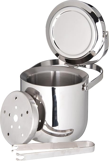 Carlisle FoodService Products Double Wall Ice Bucket, Bar Ice Bucket with Tongs for Catering, Buffets, Restaurants, Stainless Steel, 1.5 Quarts, Silver