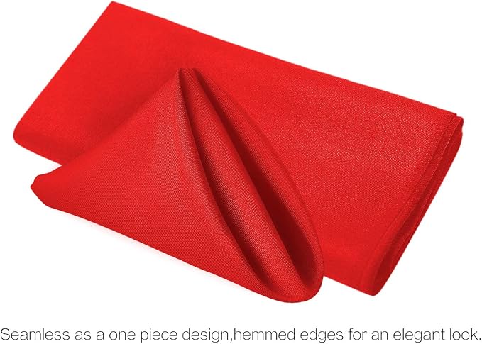 Surmente 20-Inch Polyester Cloth Napkins Linen Dinner Napkins - Set of 12 for Weddings, Banquets, or Restaurants (1-Dozen) (red) (Pack of 5) - Image 5