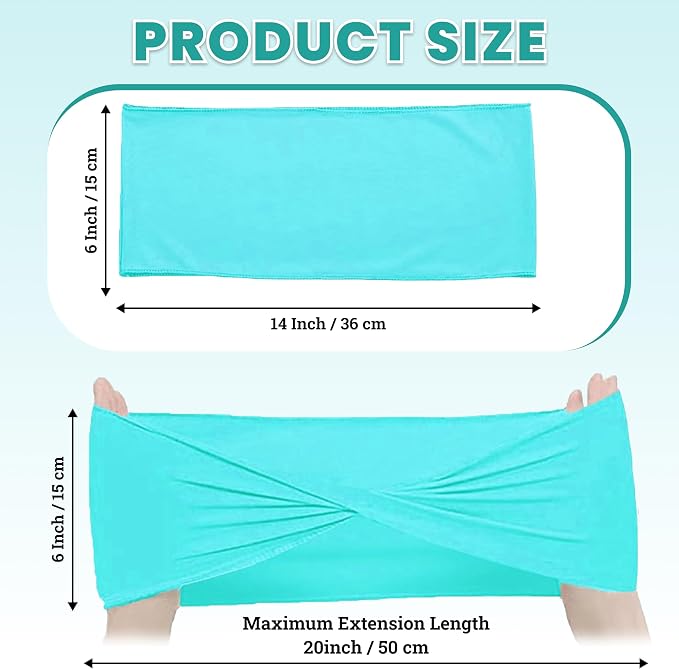 VDS Pack of 300 PCS | Aqua Blue| Spandex Chair Sashes Bows Without Buckle | Stretch Elastic Banquet Universal Folding Chair Band Tie with for Wedding Party Conference Celebration Event Decoration - Image 3