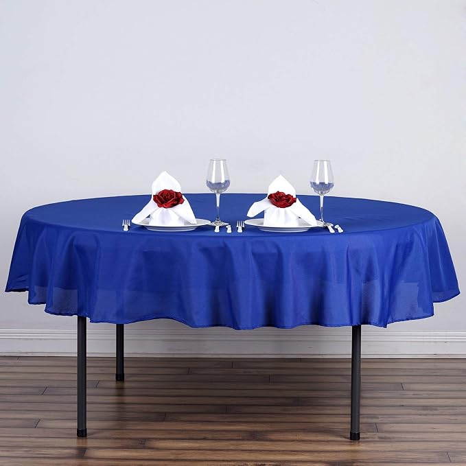 Balsa Circle 6 pcs 90 inch Royal Blue Round Washable Polyester Easy-Care Tablecloth for Indoor and Outdoor Bridal Shower Wedding Table Buffet Table Parties Kitchen Dining - Image 5